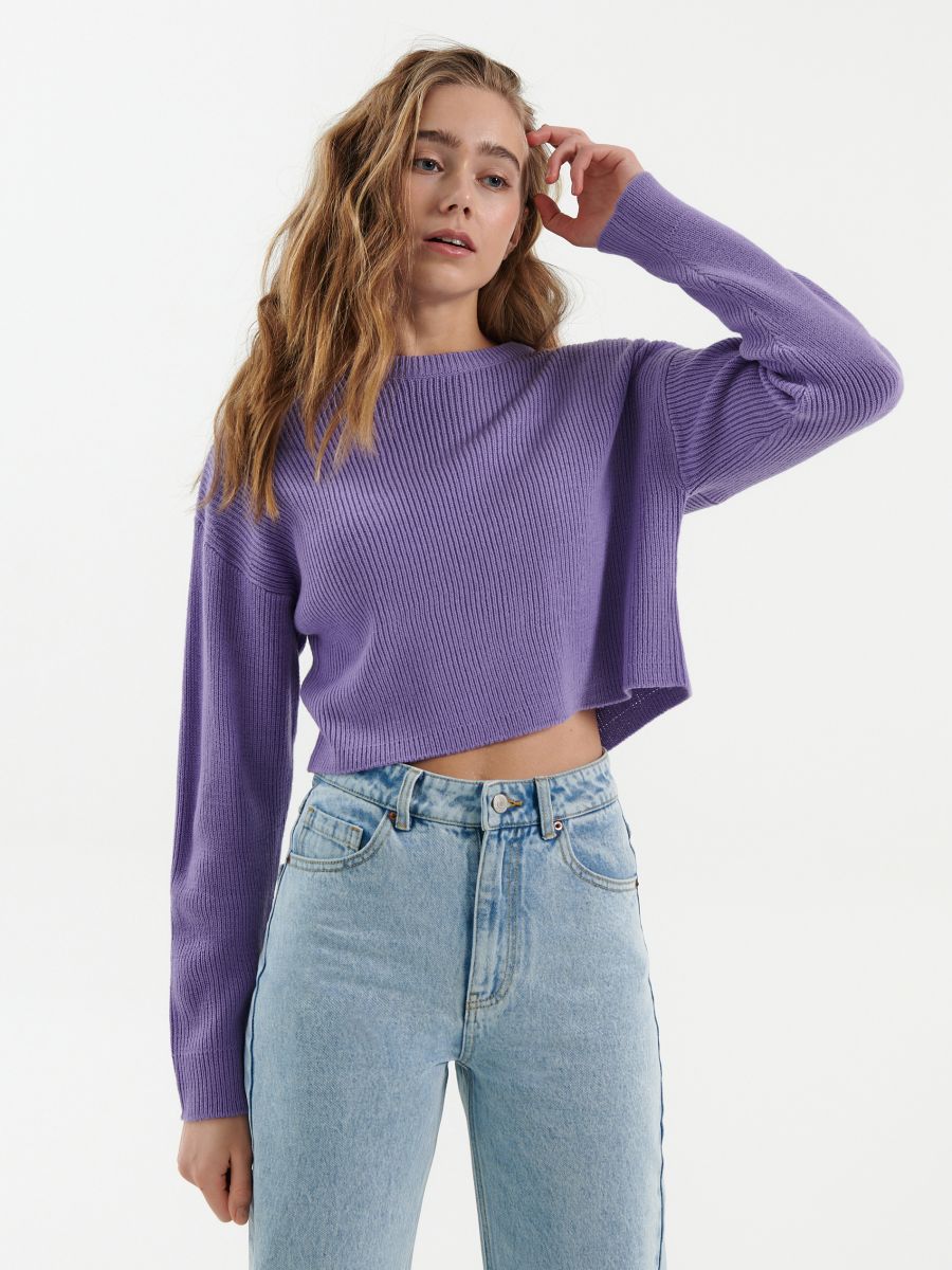 cropped lilac jumper