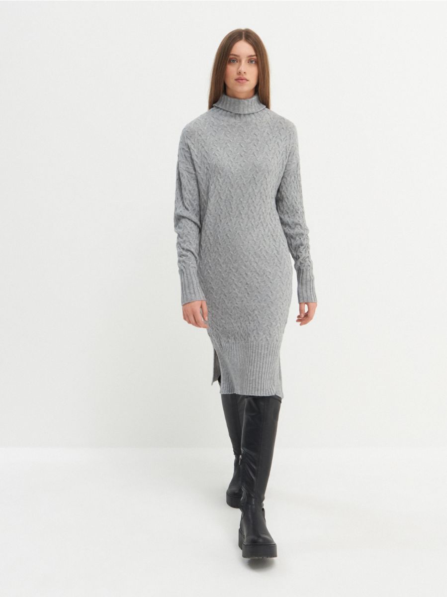 knit turtleneck dress h&m