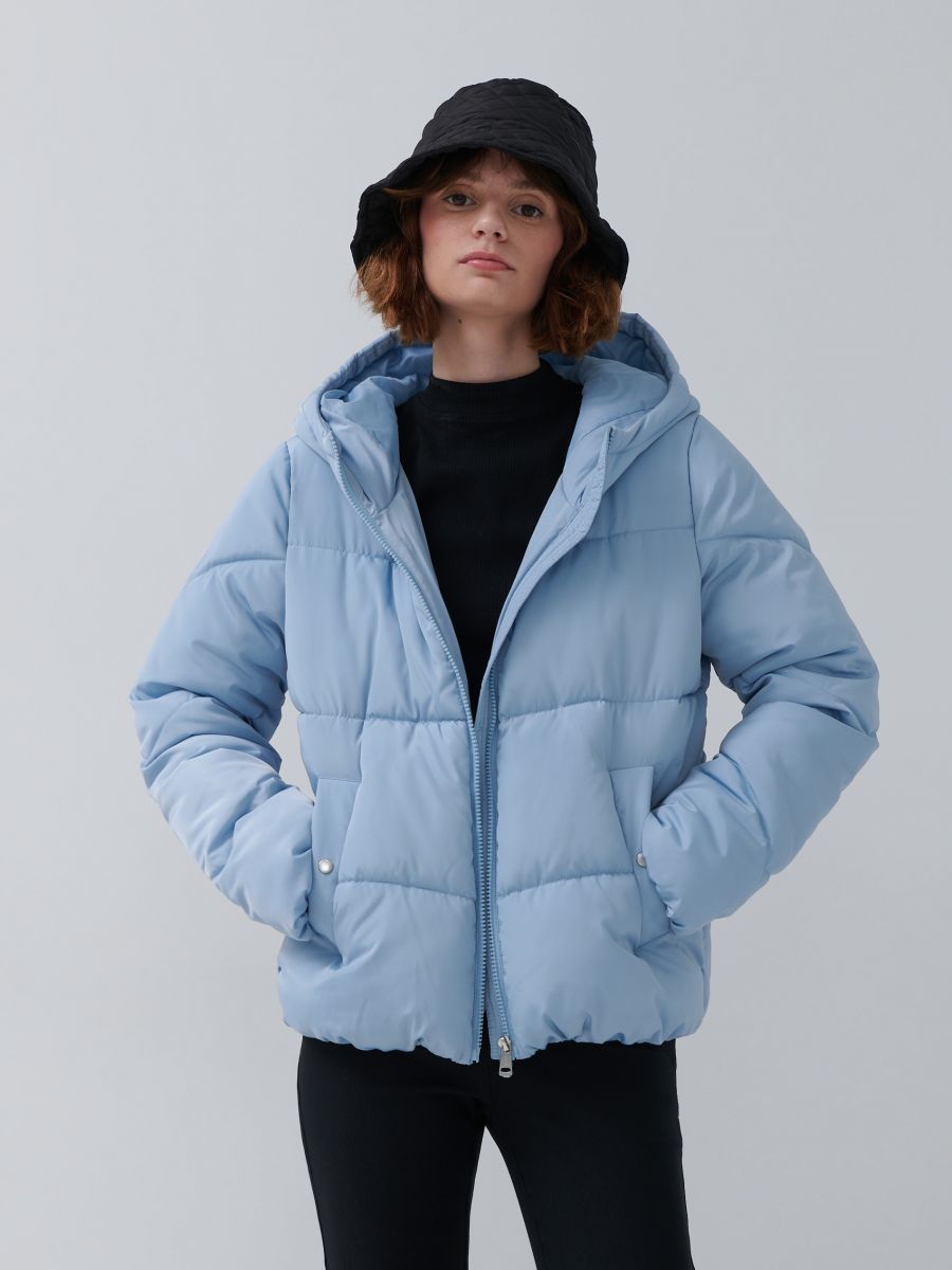 pale blue quilted jacket