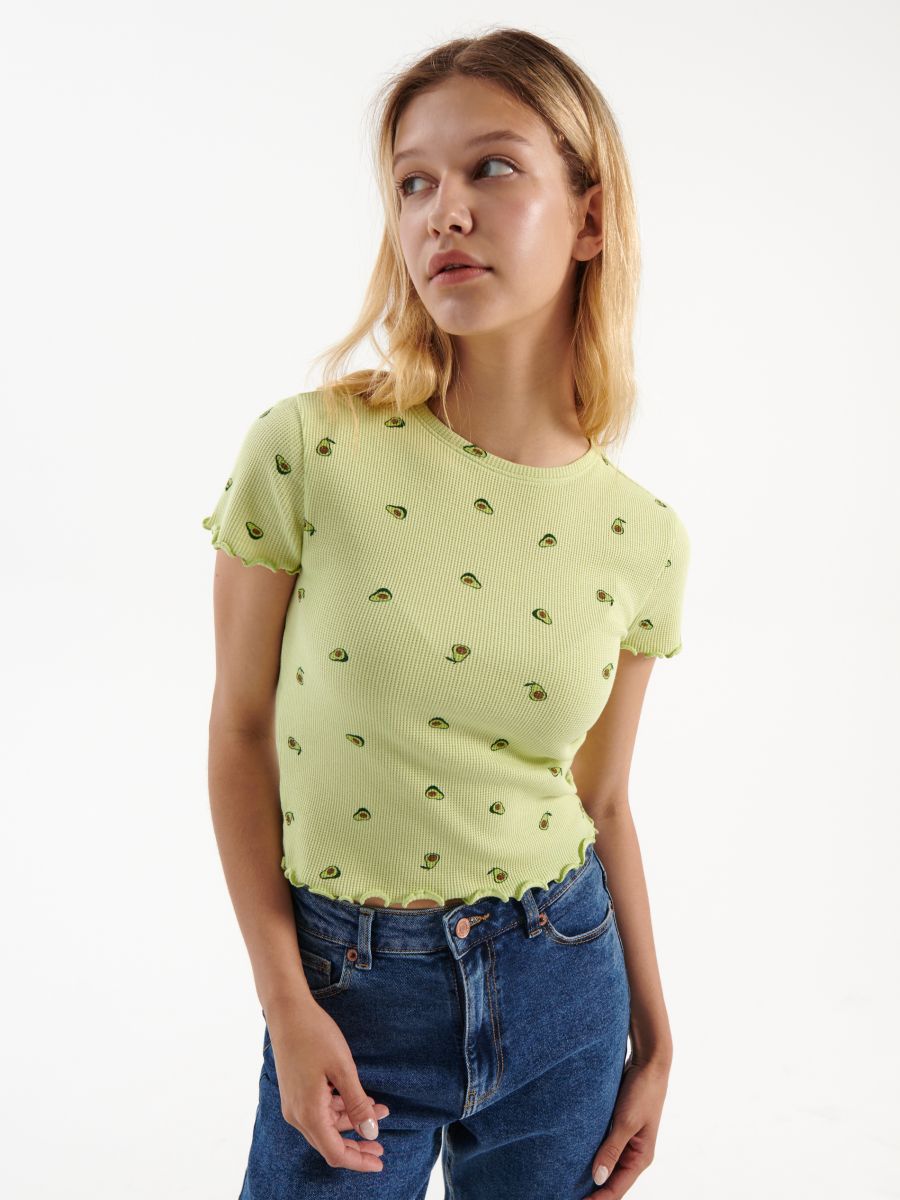 Crop Top With Print Avocado House 91n 71x