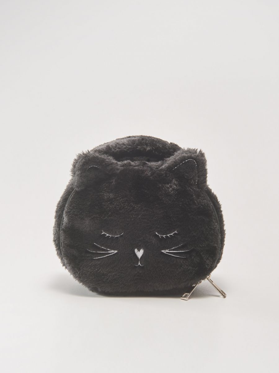 black fluffy bag