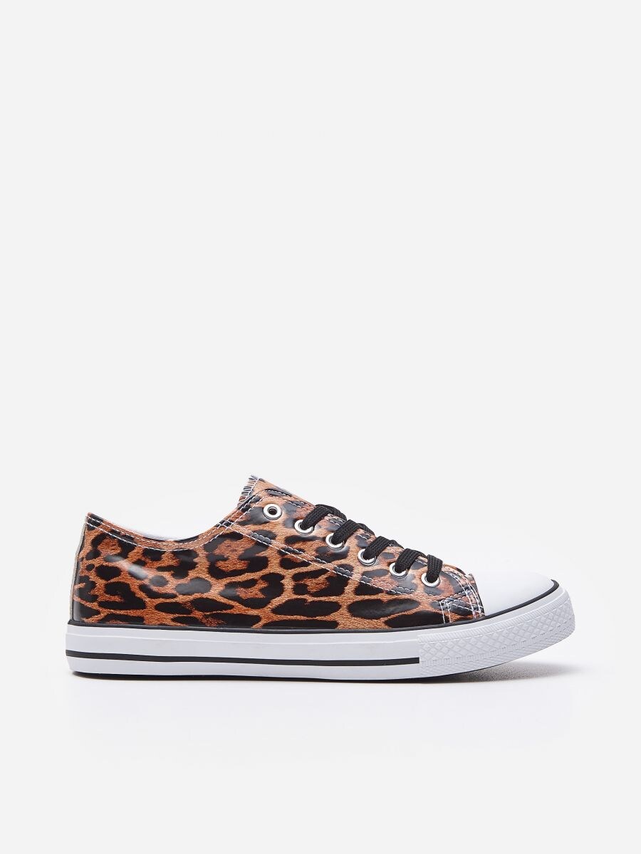 leopard print slip on trainers