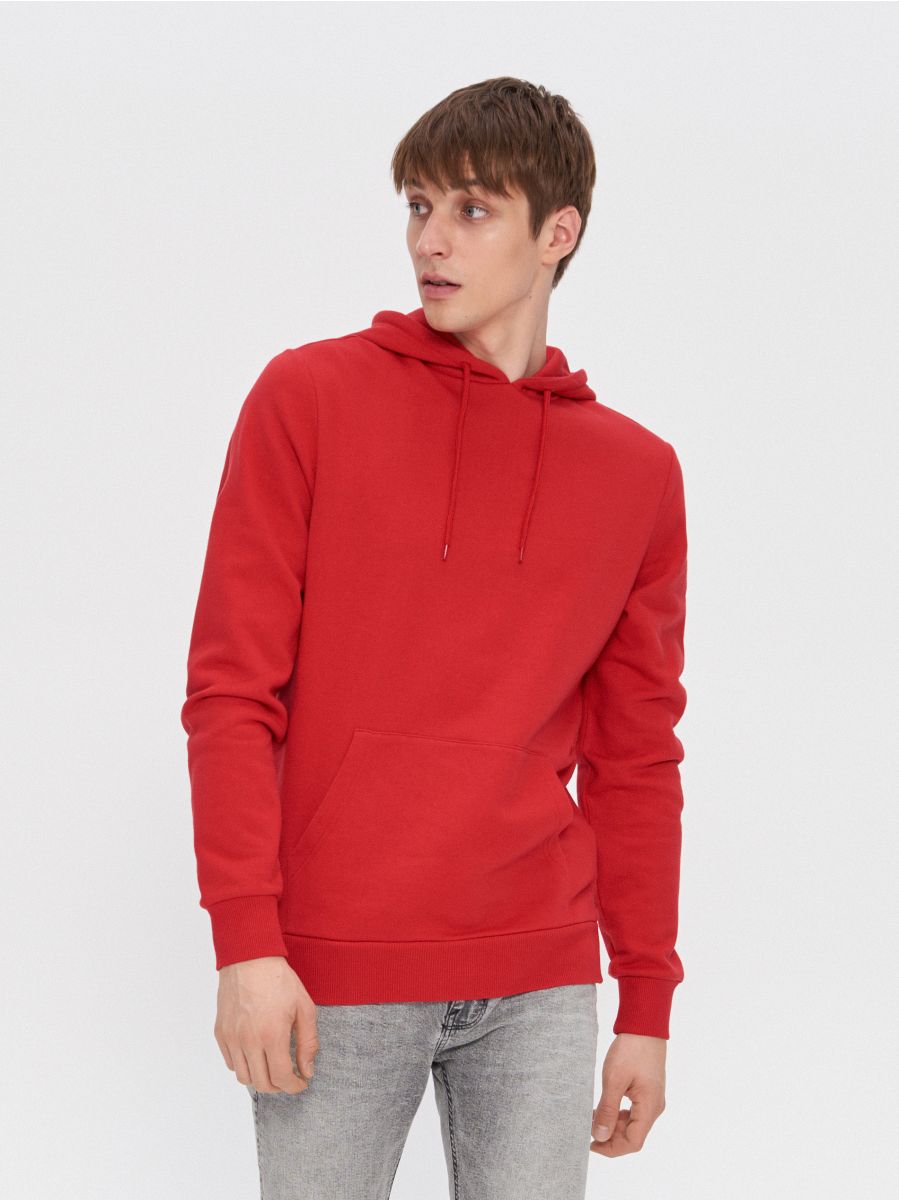 red basic hoodie