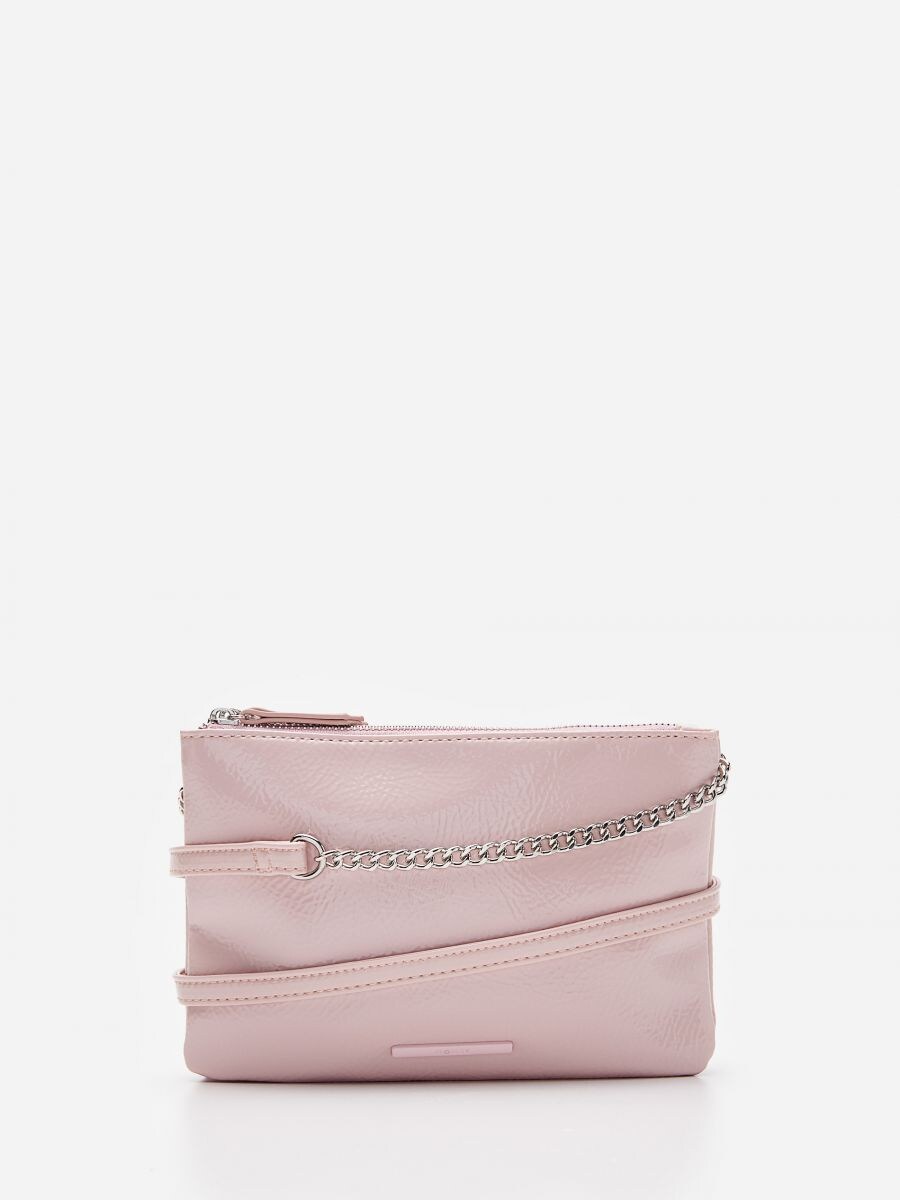 pink purse with chain strap