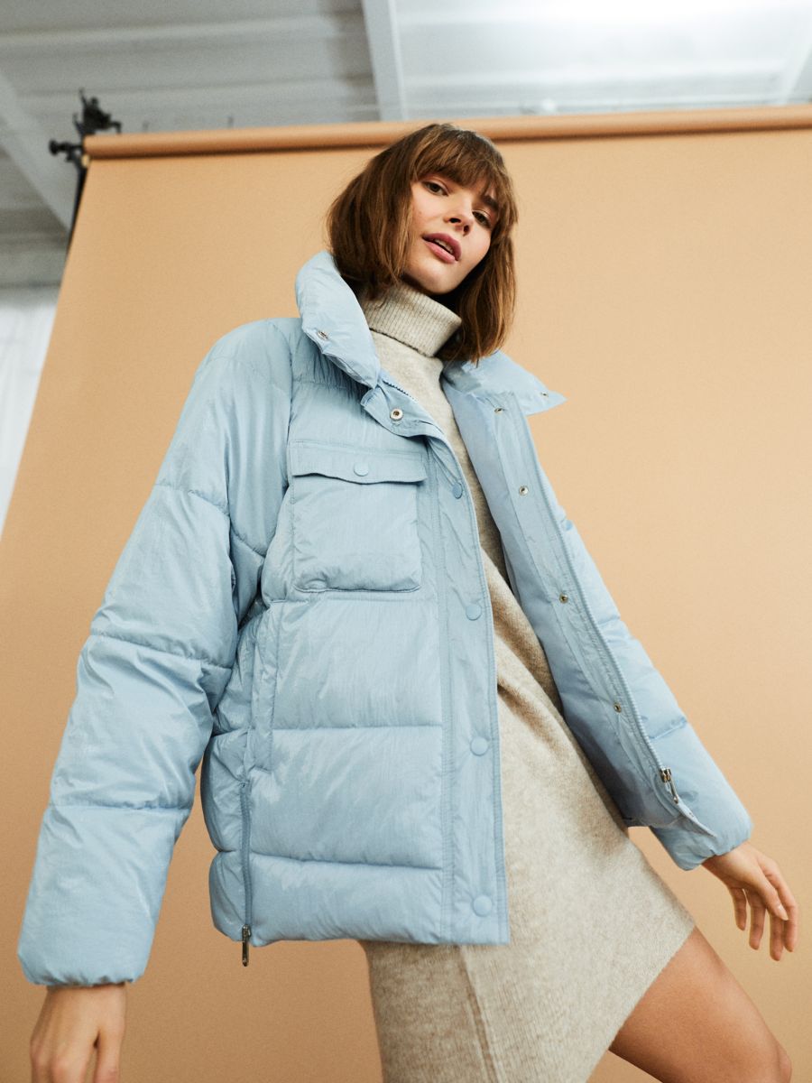 pale blue quilted jacket