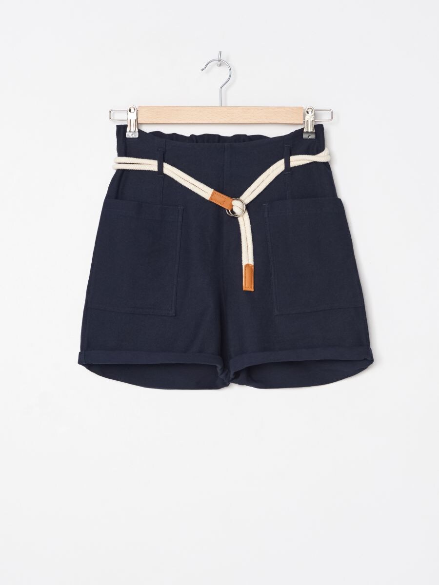 navy cotton shorts